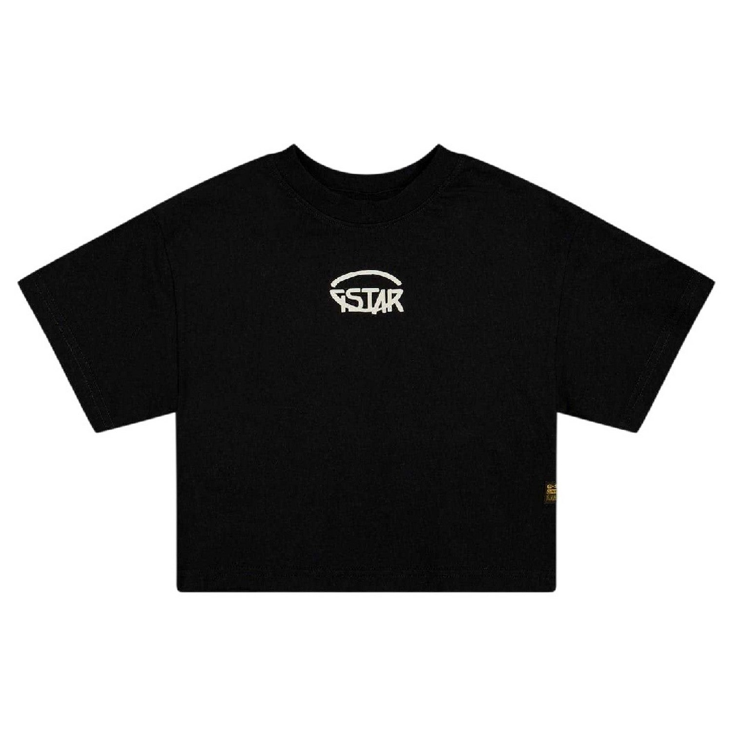 Dark Black - Front - G-Star Girls Relaxed Fit Crop T-Shirt