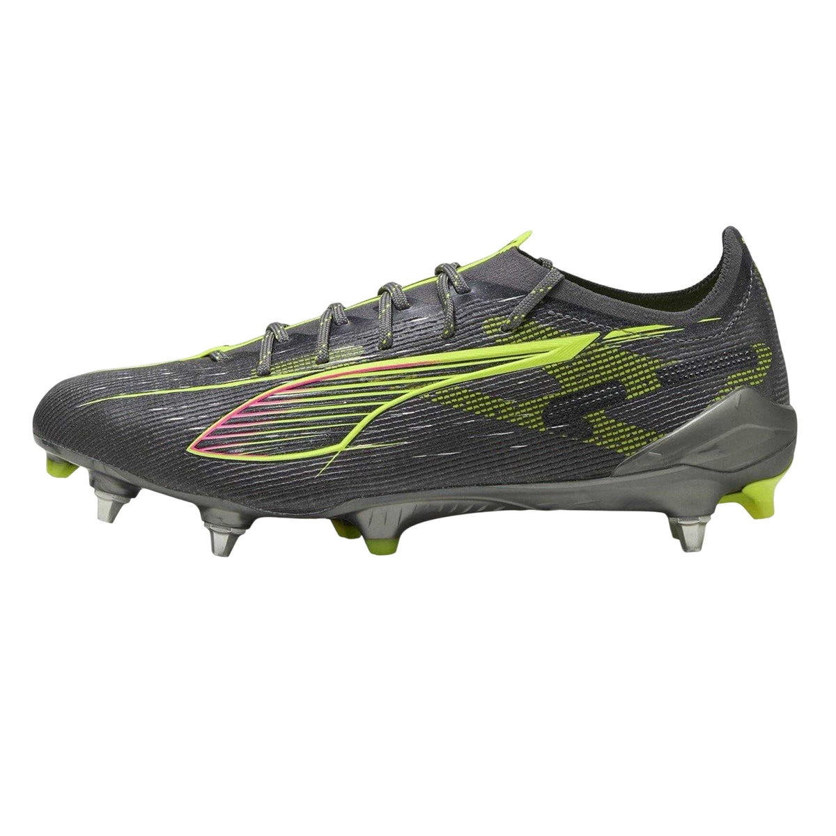 Matted Silver - Side - Puma Childrens-Kids Ultra 5 Ultimate Soft Ground Football Boots