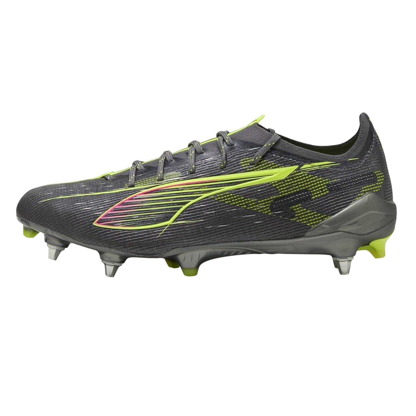 Matted Silver - Side - Puma Childrens-Kids Ultra 5 Ultimate Soft Ground Football Boots