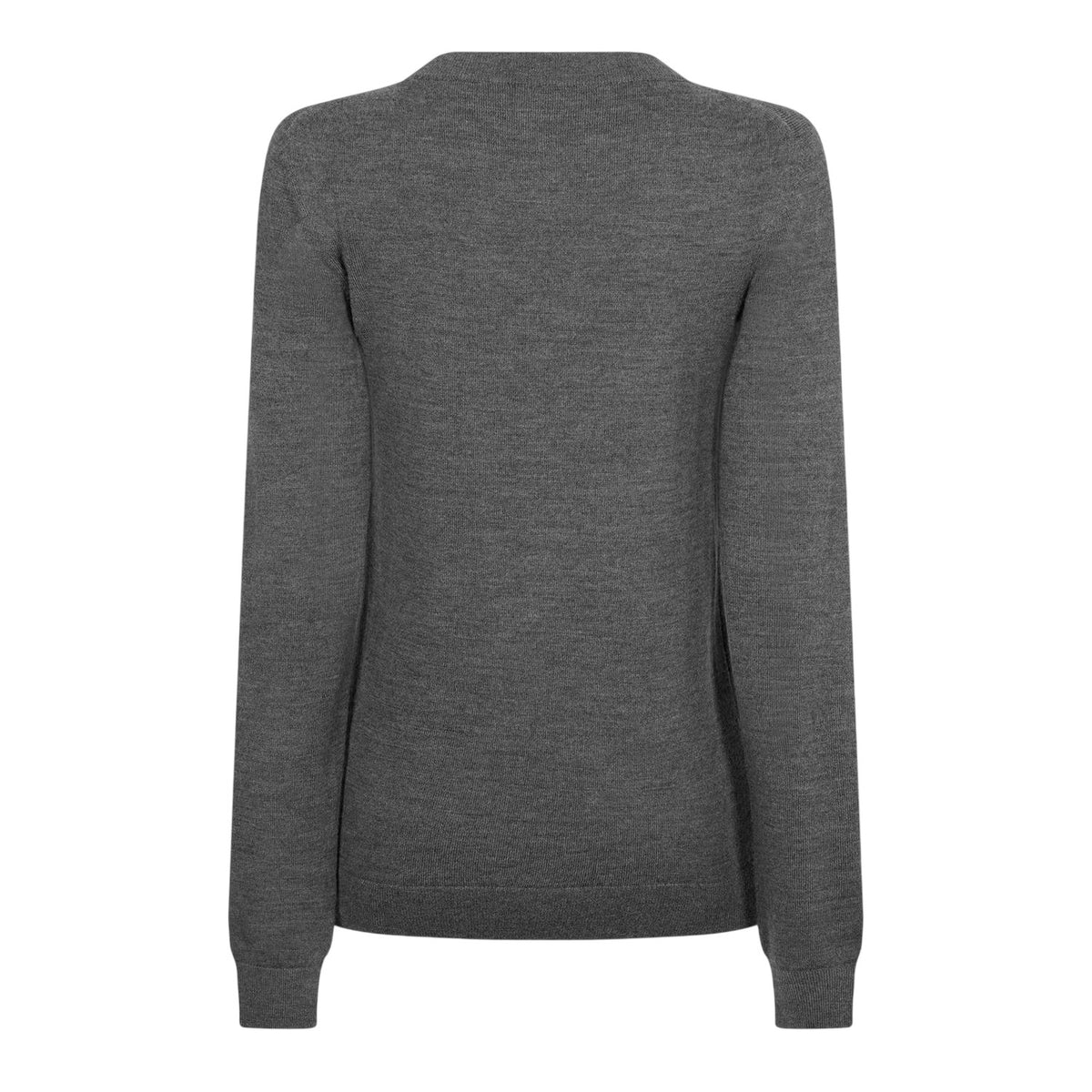 Medium Grey - Back - Boss Womens-Ladies Fegano Fine Knit Long-Sleeved T-Shirt