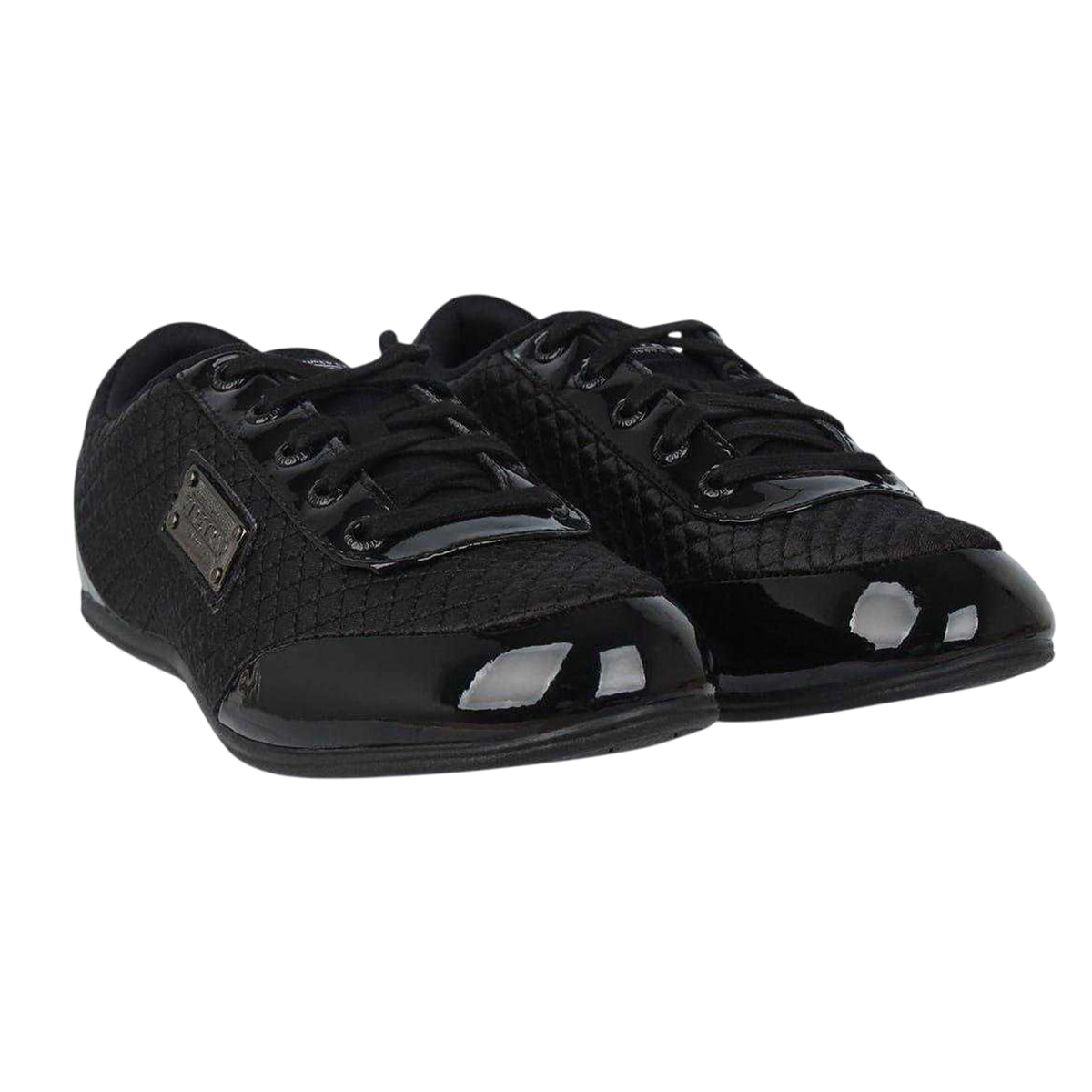 Black - Pack Shot - Firetrap Childrens-Kids Dr Domello Quilted Trainers
