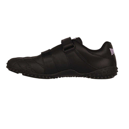Black-Lavender - Side - Lonsdale Womens-Ladies Fulham Leather Hook and Loop Trainers