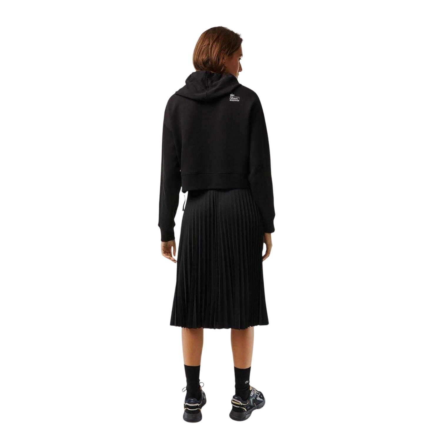 Black - Back - Lacoste Womens-Ladies Pleated Midi Skirt