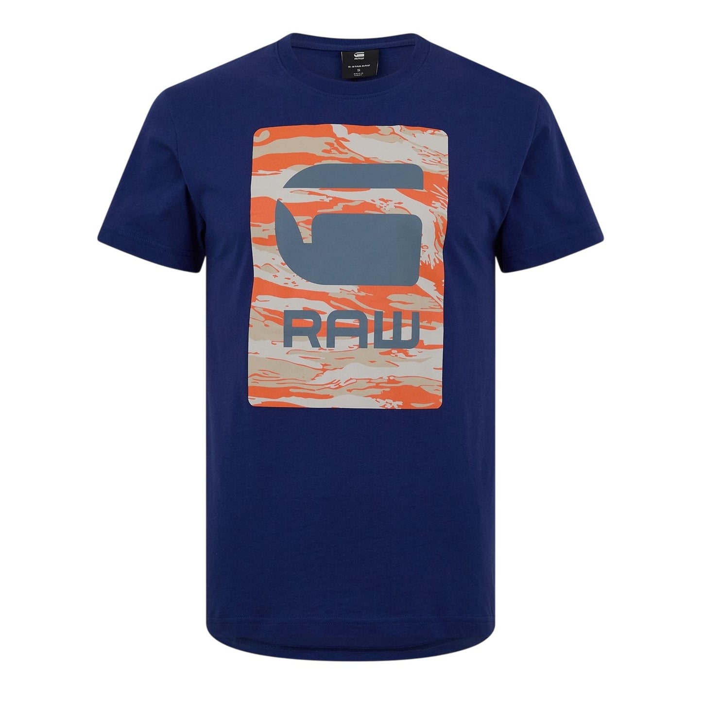 Ballad Blue - Front - G-Star Mens Camo Box Cotton T-Shirt