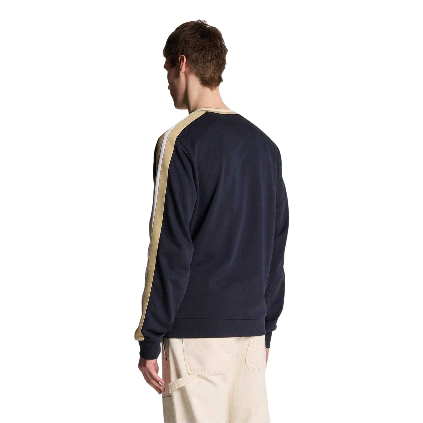Dark Navy - Back - Lyle & Scott Mens Taped Casual Sweatshirt
