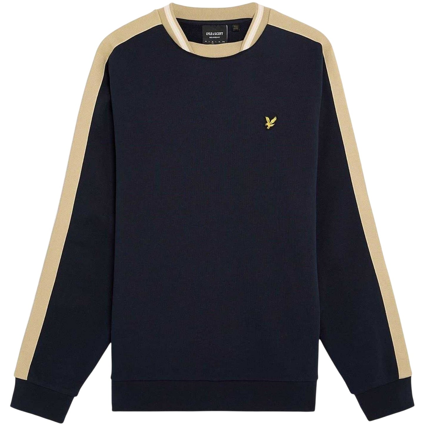 Dark Navy - Front - Lyle & Scott Mens Taped Casual Sweatshirt