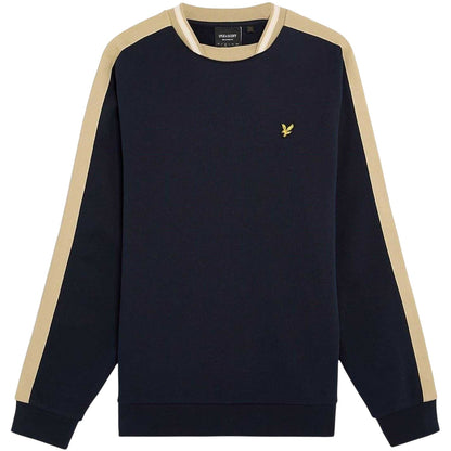 Dark Navy - Front - Lyle & Scott Mens Taped Casual Sweatshirt