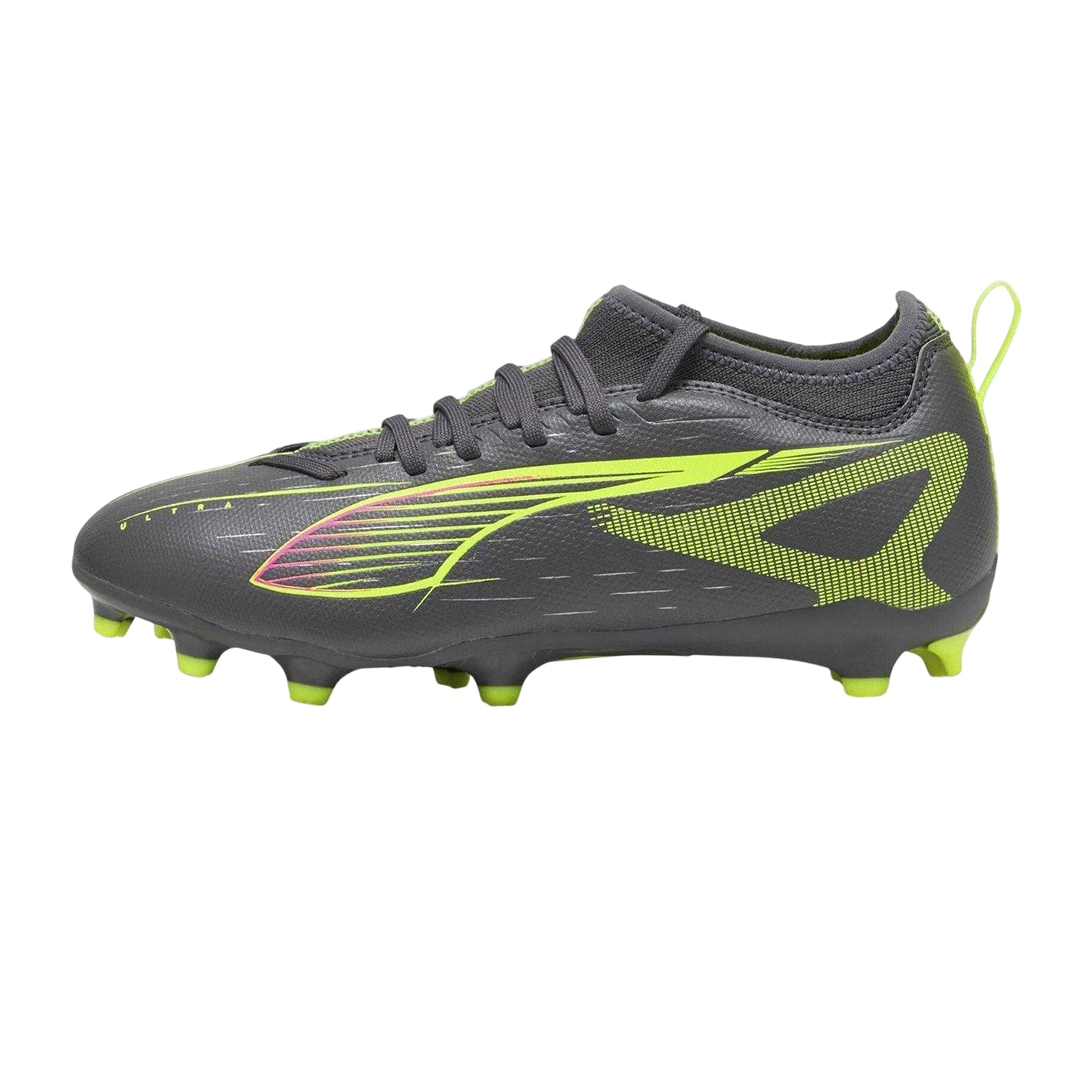 Matted Silver - Side - Puma Childrens-Kids Ultra Match Firm Ground Football Boots