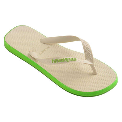 Beige-Green - Back - Havaianas Unisex Adult Rubber Thong Strap Flat Flip Flops