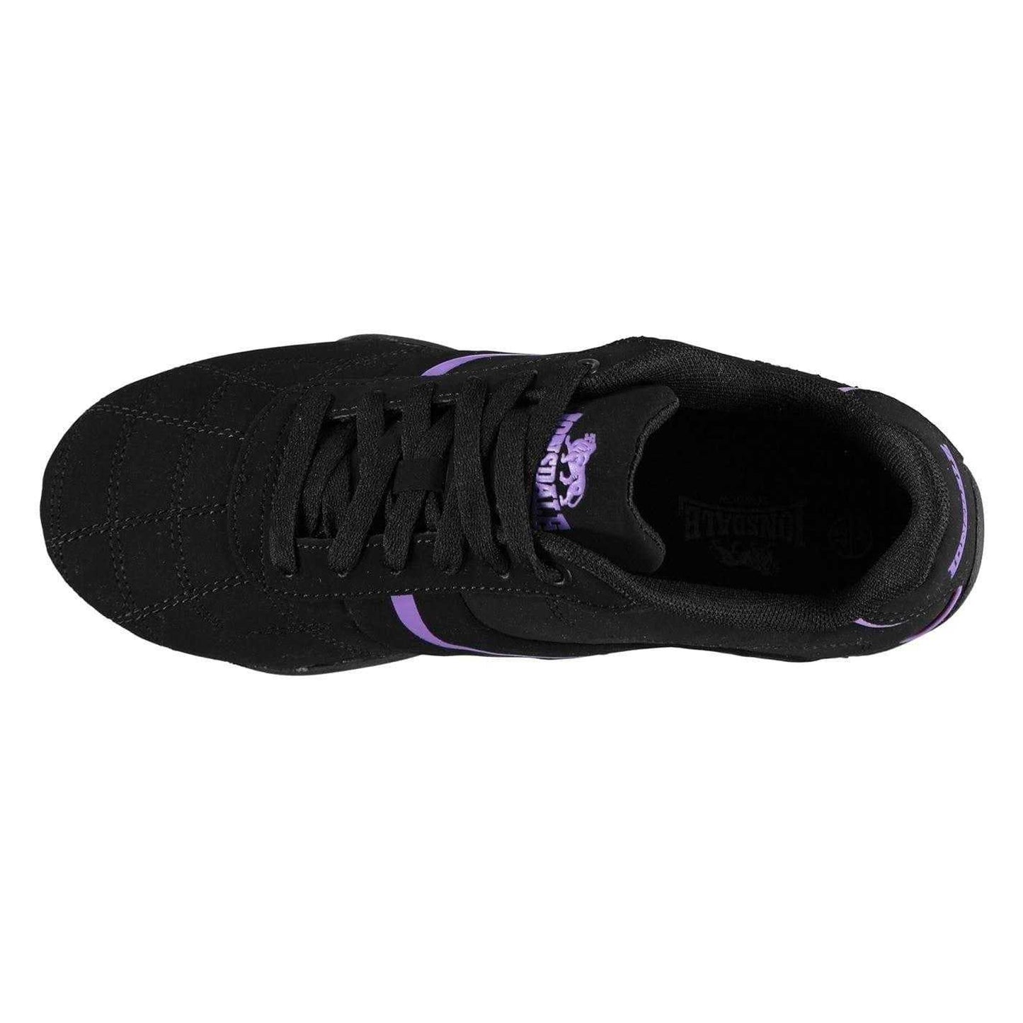 Black - Back - Lonsdale Womens-Ladies Camden Leather Trainers