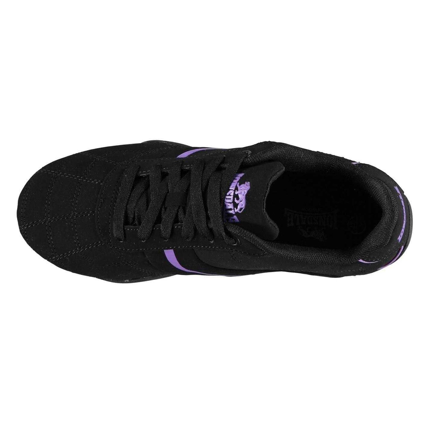 Black - Back - Lonsdale Womens-Ladies Camden Leather Trainers