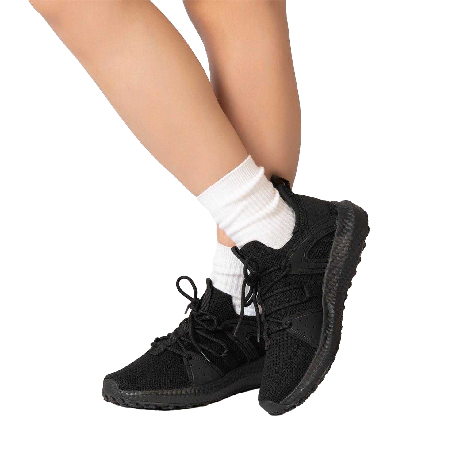 Black - Pack Shot - Kappa Womens-Ladies Bronte Trainers