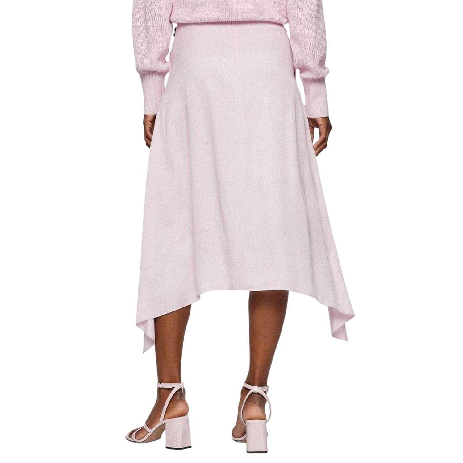 Pink - Back - Boss Womens-Ladies Vicina High Waist Midi Skirt