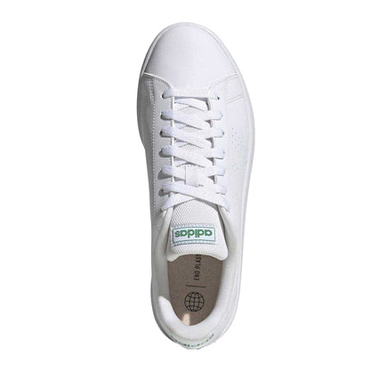 White-Green - Lifestyle - Adidas Mens Advantage Base Flat Trainers