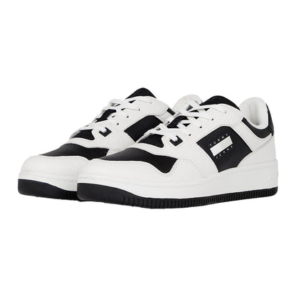White-Black - Lifestyle - Tommy Jeans Mens Leather Basketball Cupsole Trainers