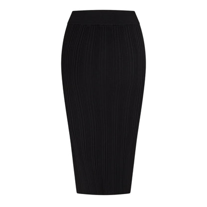 Black - Back - Hugo Womens-Ladies Sareplie Knitted Pencil Skirt