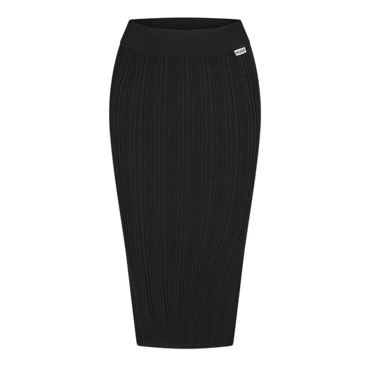 Black - Front - Hugo Womens-Ladies Sareplie Knitted Pencil Skirt