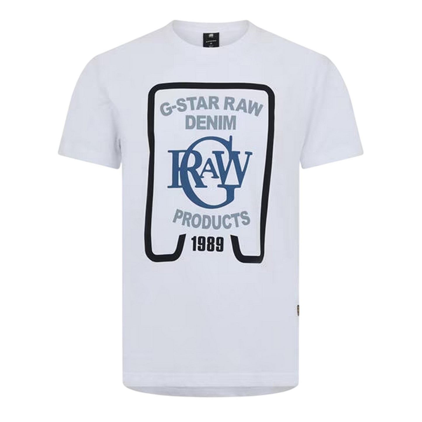 White - Front - G-Star Mens Raw 1989 Organic Cotton Regular T-Shirt