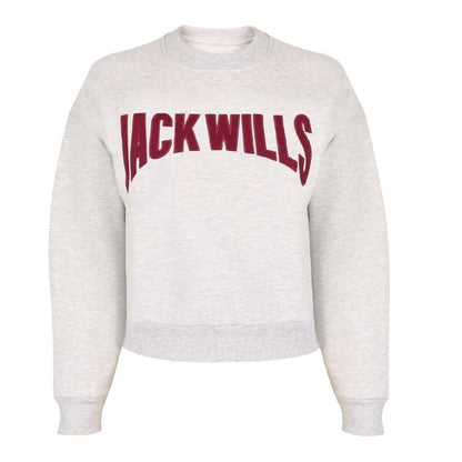 Ice Marl - Front - Jack Wills Womens-Ladies Varsity Crew Neck Sweatshirt