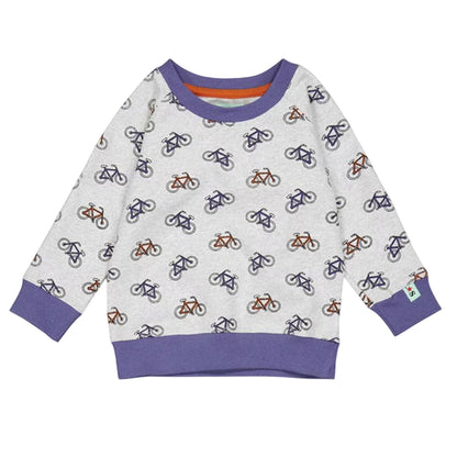 Grey - Front - Bicycle Childrens-Kids All-Over Print Sweatshirt