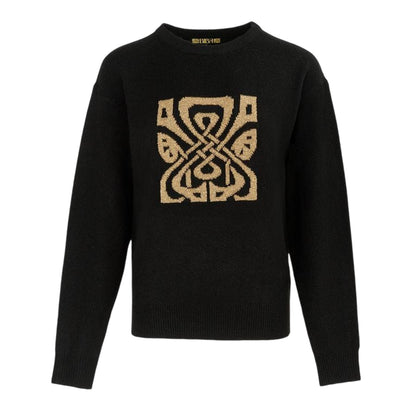 Black-Gold - Front - Biba Womens-Ladies Jacquard Celebration Jumper