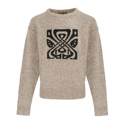Beige-Black - Front - Biba Womens-Ladies Jacquard Celebration Jumper