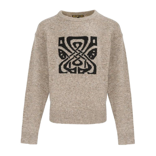 Beige-Black - Front - Biba Womens-Ladies Jacquard Celebration Jumper