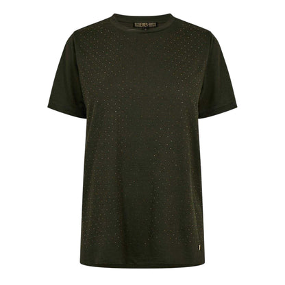 Khaki Green - Front - Biba Womens-Ladies Diamante T-Shirt