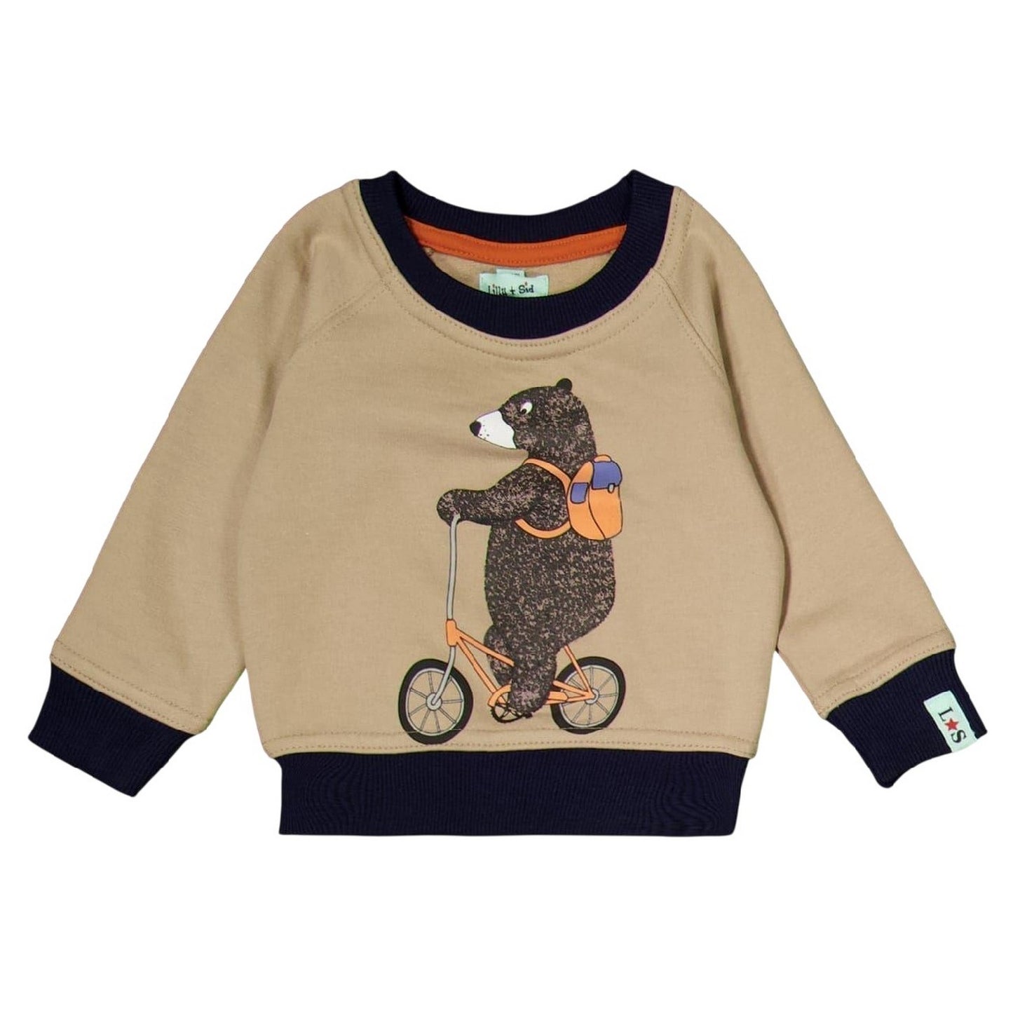 Stone - Front - Lilly & Sid Childrens-Kids Bear Sweatshirt