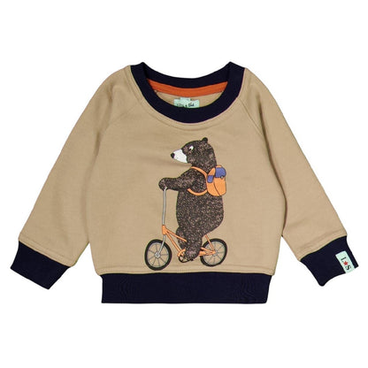 Stone - Front - Lilly & Sid Childrens-Kids Bear Sweatshirt