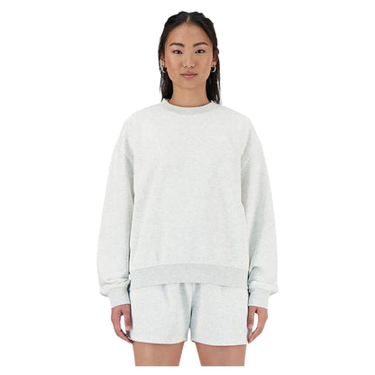 Grey Marl - Front - New Balance Womens-Ladies Virgin Wool Crew Neck Top