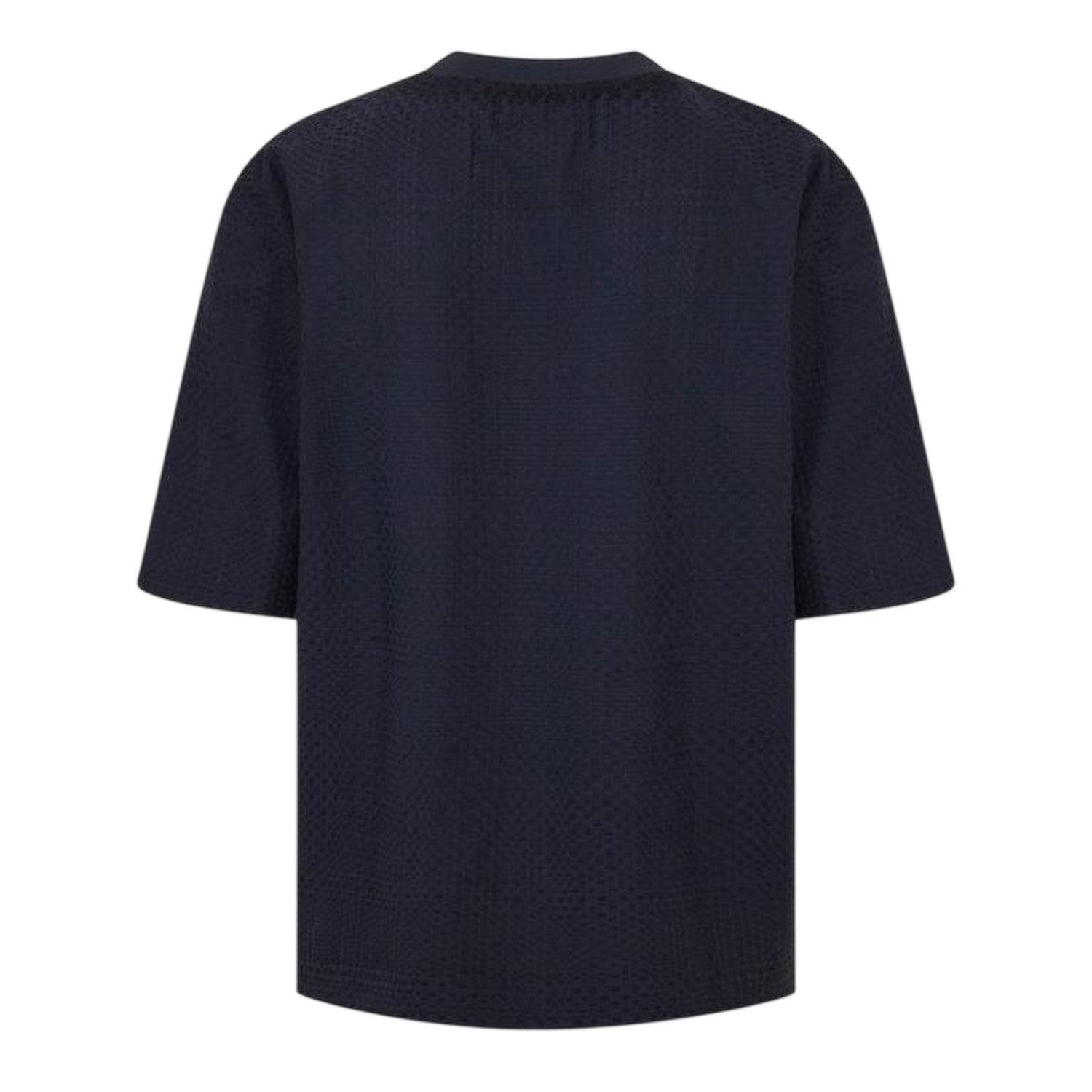 Navy - Back - Ted Baker Mens Textured Crew Neck Regular T-Shirt