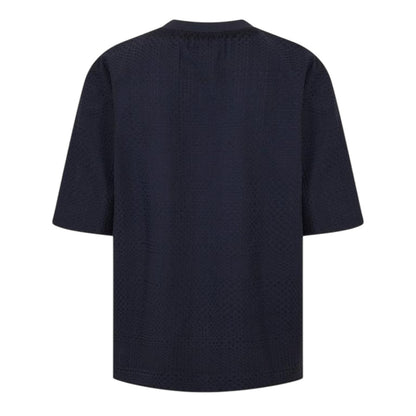 Navy - Back - Ted Baker Mens Textured Crew Neck Regular T-Shirt