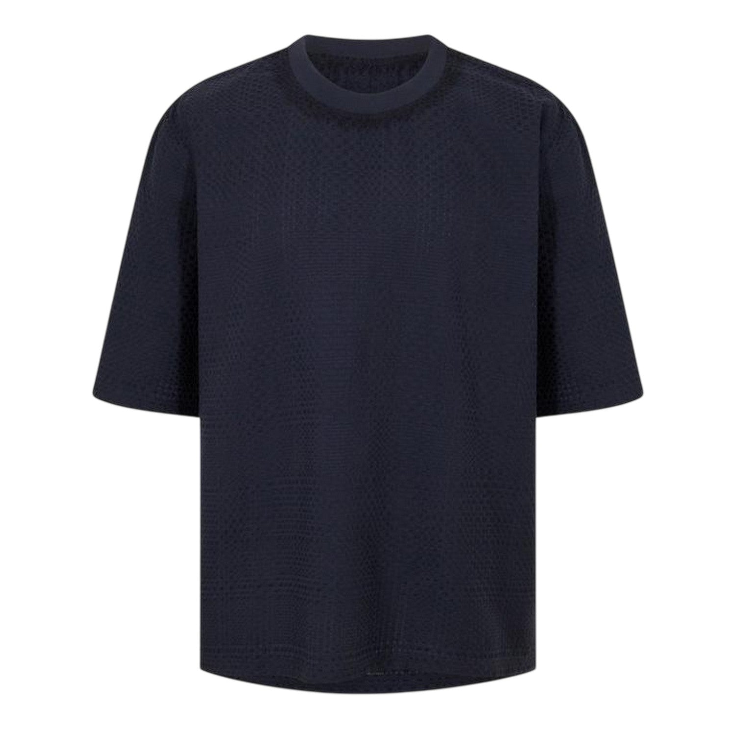 Navy - Front - Ted Baker Mens Textured Crew Neck Regular T-Shirt