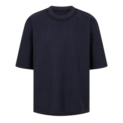 Navy - Front - Ted Baker Mens Textured Crew Neck Regular T-Shirt
