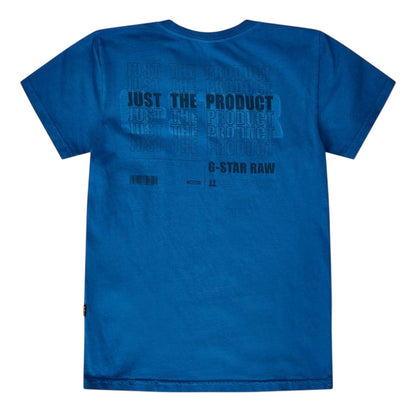 Blue - Back - G-Star Childrens-Kids Logo T-Shirt