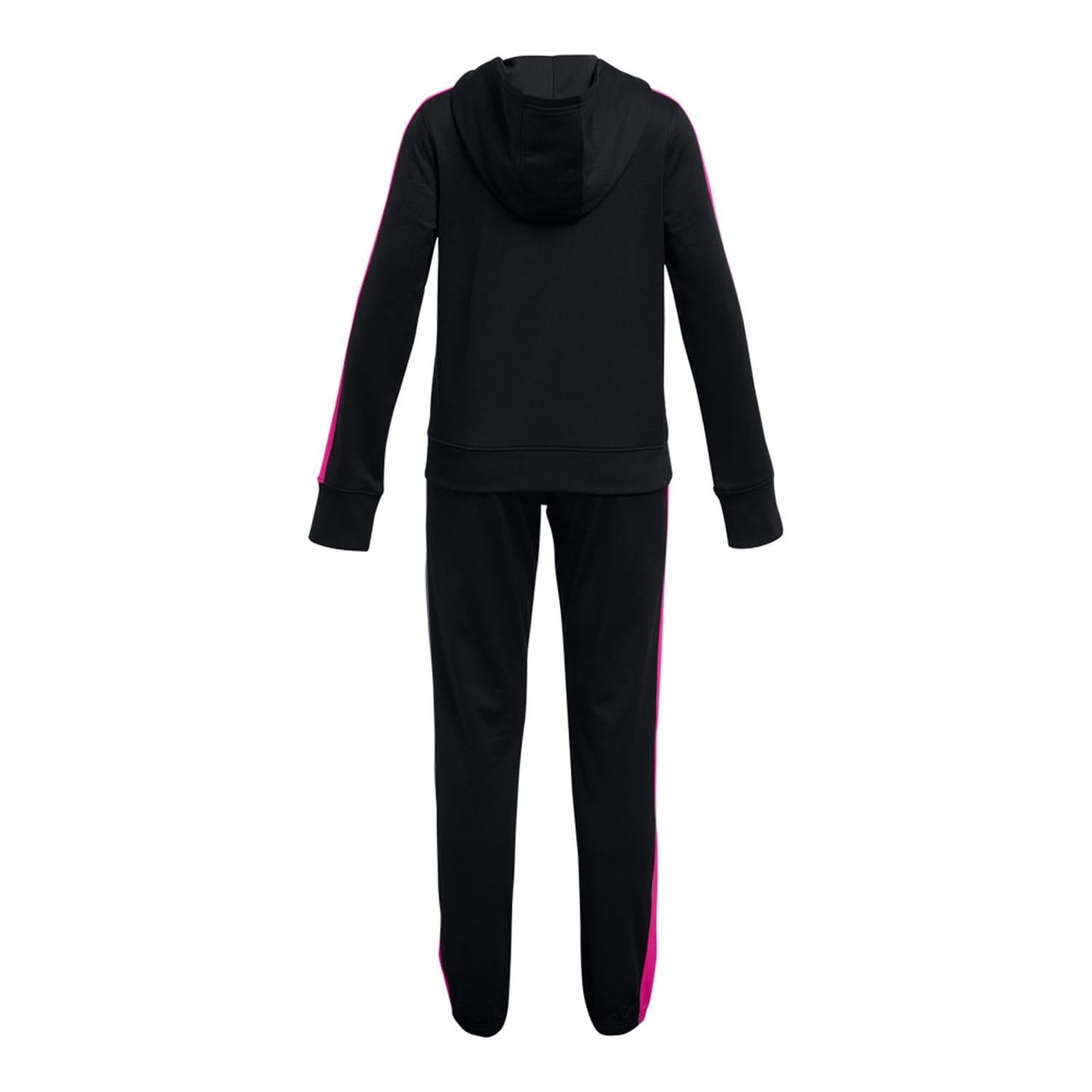 Black - Back - Under Armour Childrens-Kids Knitted Hooded Tracksuit