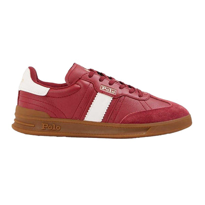 Red - Front - Ralph Lauren Womens-Ladies Heritage Aera Leather Court Trainers