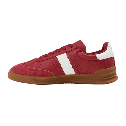 Red - Back - Ralph Lauren Womens-Ladies Heritage Aera Leather Court Trainers
