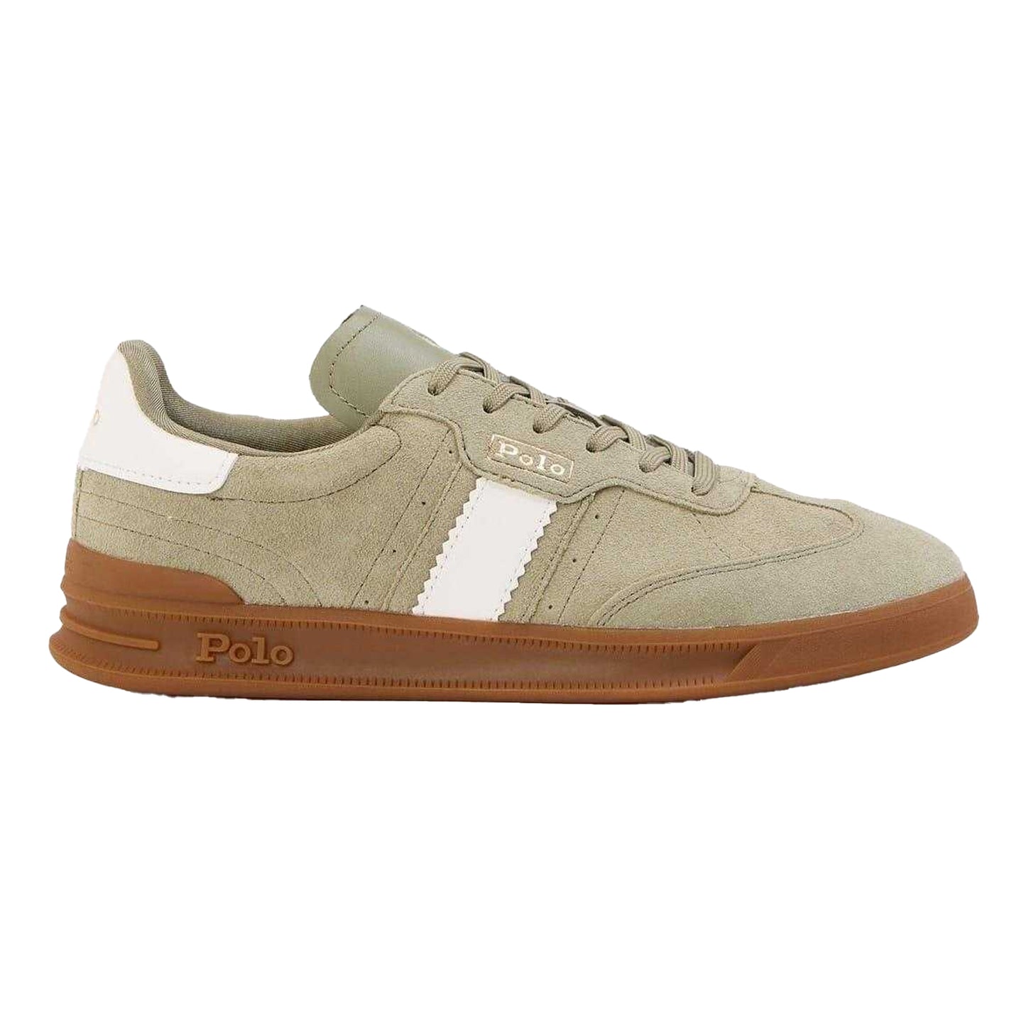 Sage Green - Front - Ralph Lauren Womens-Ladies Heritage Aera Leather Court Trainers