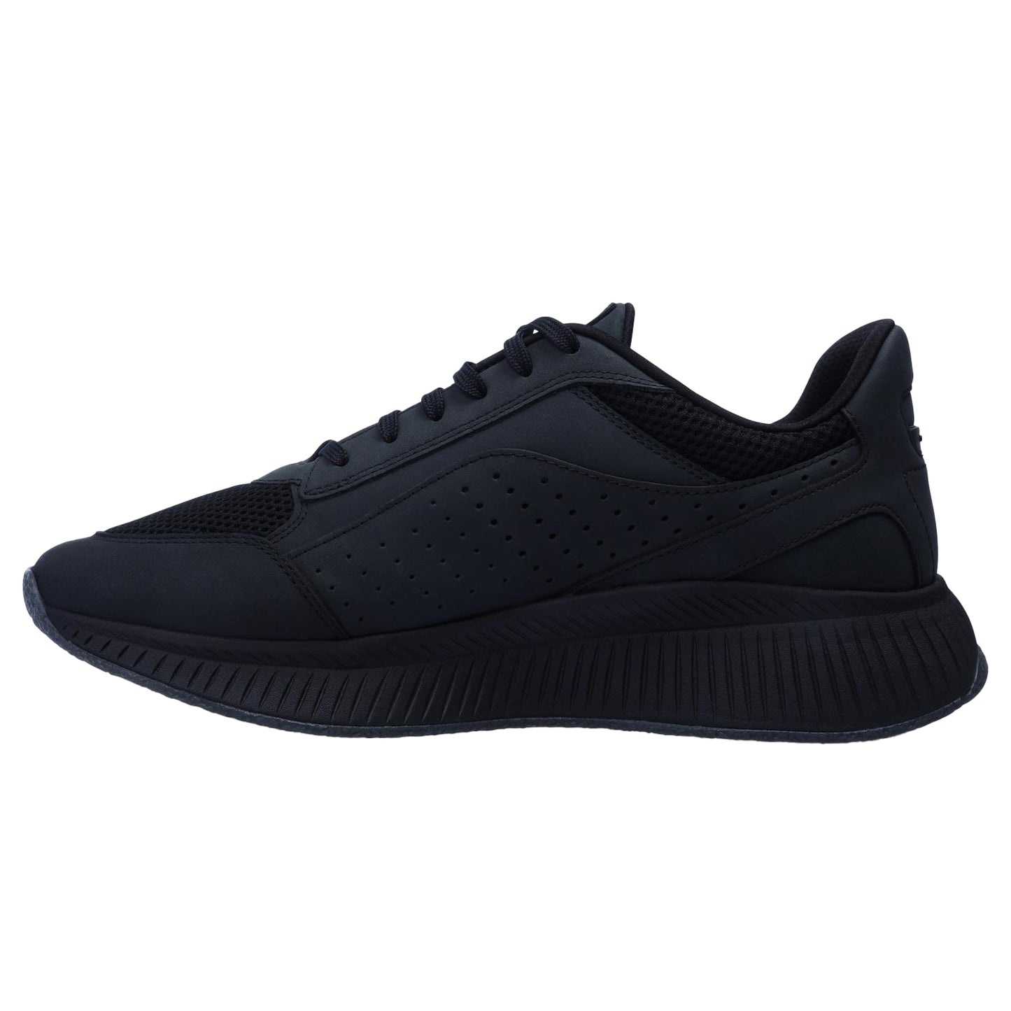 Black - Back - Boss Mens TTNM EVO Leather Chunky Sole Trainers