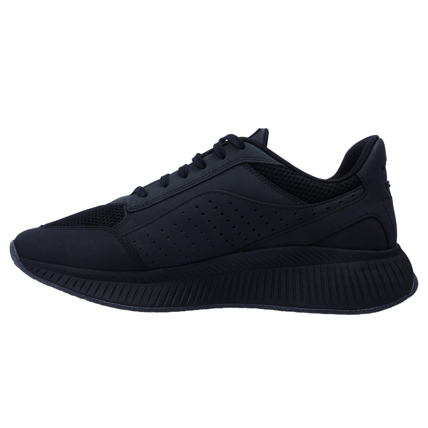 Black - Back - Boss Mens TTNM EVO Leather Chunky Sole Trainers