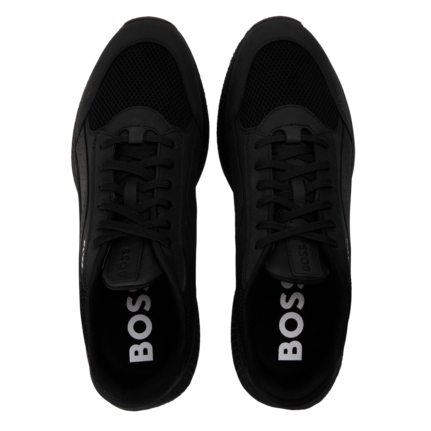 Black - Side - Boss Mens TTNM EVO Leather Chunky Sole Trainers