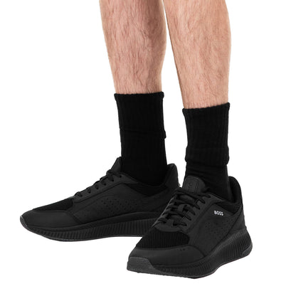 Black - Lifestyle - Boss Mens TTNM EVO Leather Chunky Sole Trainers