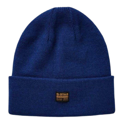 Ballad Blue - Front - G-Star Mens Effo Ribbed Casual Beanie