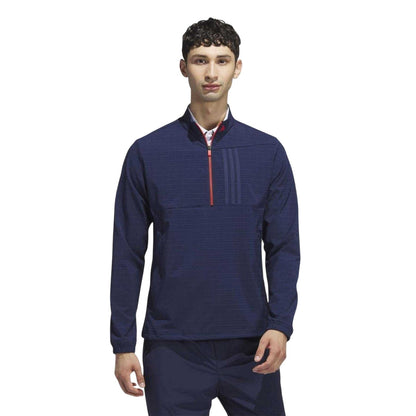 Navy - Side - Adidas Mens Ultimate365 Tour Half Zip Golf Pullover