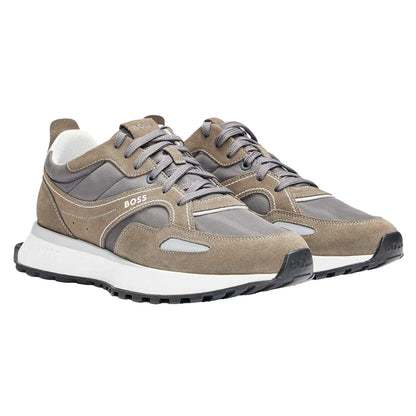 Grey - Pack Shot - Boss Mens Jonah Suede Trainers