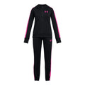 Black - Front - Under Armour Childrens-Kids Knitted Hooded Tracksuit