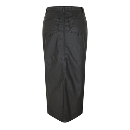 Black - Back - Noisy May Womens-Ladies Coated Regular Maxi Skirt