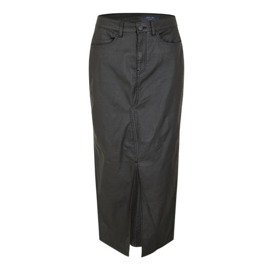 Black - Front - Noisy May Womens-Ladies Coated Regular Maxi Skirt